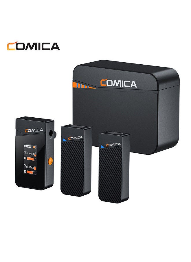 COMICA COMICA Vimo C3 Wireless Microphone System with 1 Receiver & 2 Microphones 200M Transmission Range 4 Level Adjustable Speed  - Image 5