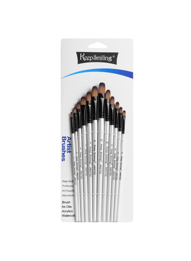 Keep Smiling Hot Nylon Brush 12 Pearly White Pointed Propylene Brush Goulianbi Art Supplies - Image 1