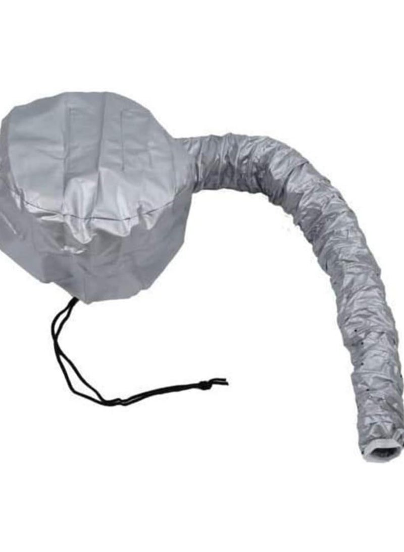 Generic Hair Dryer Cap Soft Portable Hair Drying Bonnet for Women Silver Color - Image 1