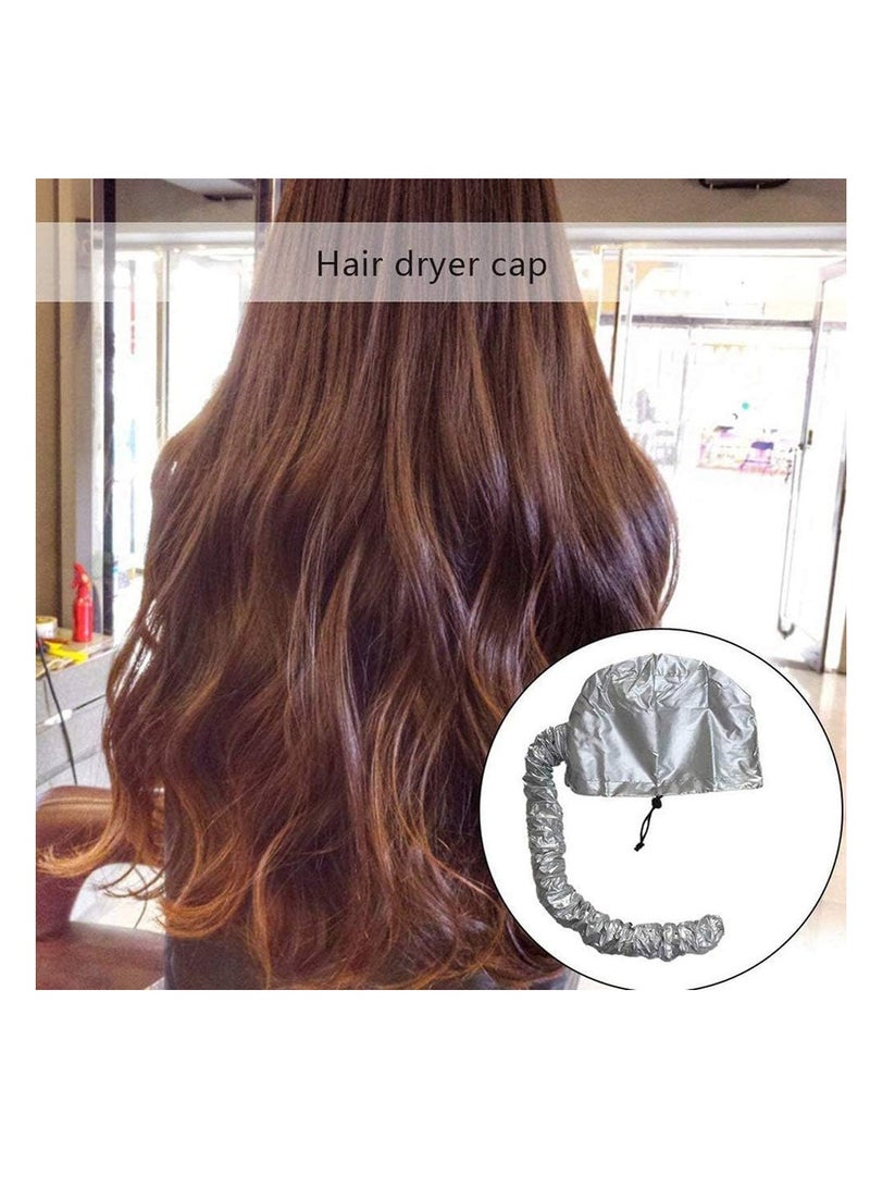 Generic Hair Dryer Cap Soft Portable Hair Drying Bonnet for Women Silver Color - Image 3