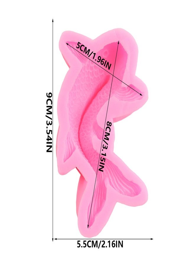 QDMOLDS قوالب سيليكون على شكل سمكة كوي، قالب فوندان على شكل سمكة ذهبية، قوالب حلوى على شكل سمكة، قوالب شوكولاتة لتزيين الكيك، زينة الكب كيك، حلويات، عجينة سكر، طين بوليمر - Image 2