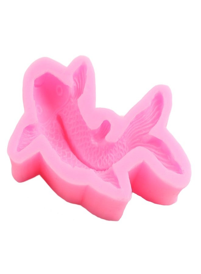 QDMOLDS قوالب سيليكون على شكل سمكة كوي، قالب فوندان على شكل سمكة ذهبية، قوالب حلوى على شكل سمكة، قوالب شوكولاتة لتزيين الكيك، زينة الكب كيك، حلويات، عجينة سكر، طين بوليمر - Image 4