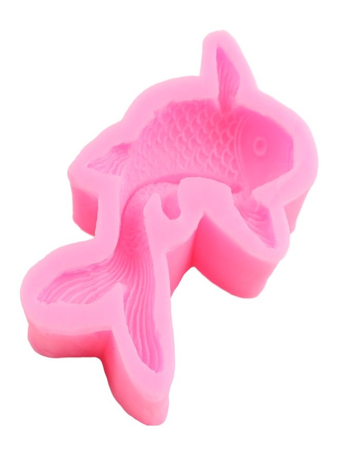 QDMOLDS قوالب سيليكون على شكل سمكة كوي، قالب فوندان على شكل سمكة ذهبية، قوالب حلوى على شكل سمكة، قوالب شوكولاتة لتزيين الكيك، زينة الكب كيك، حلويات، عجينة سكر، طين بوليمر - Image 5