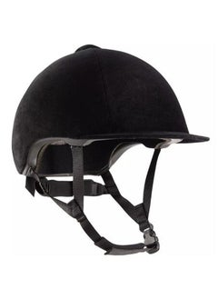 FOUGANZA 140 Velvet Horse Riding Helmet - Black 