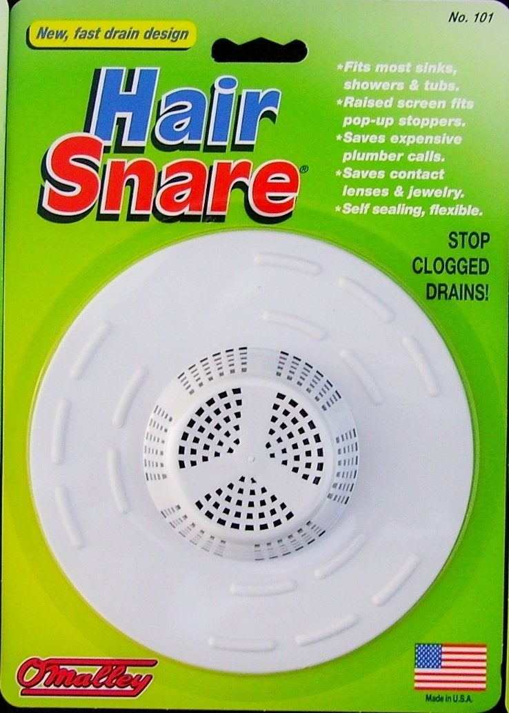 OMalley Manufacturing Inc Hair Snare Drain Cover Universal White 6Pack