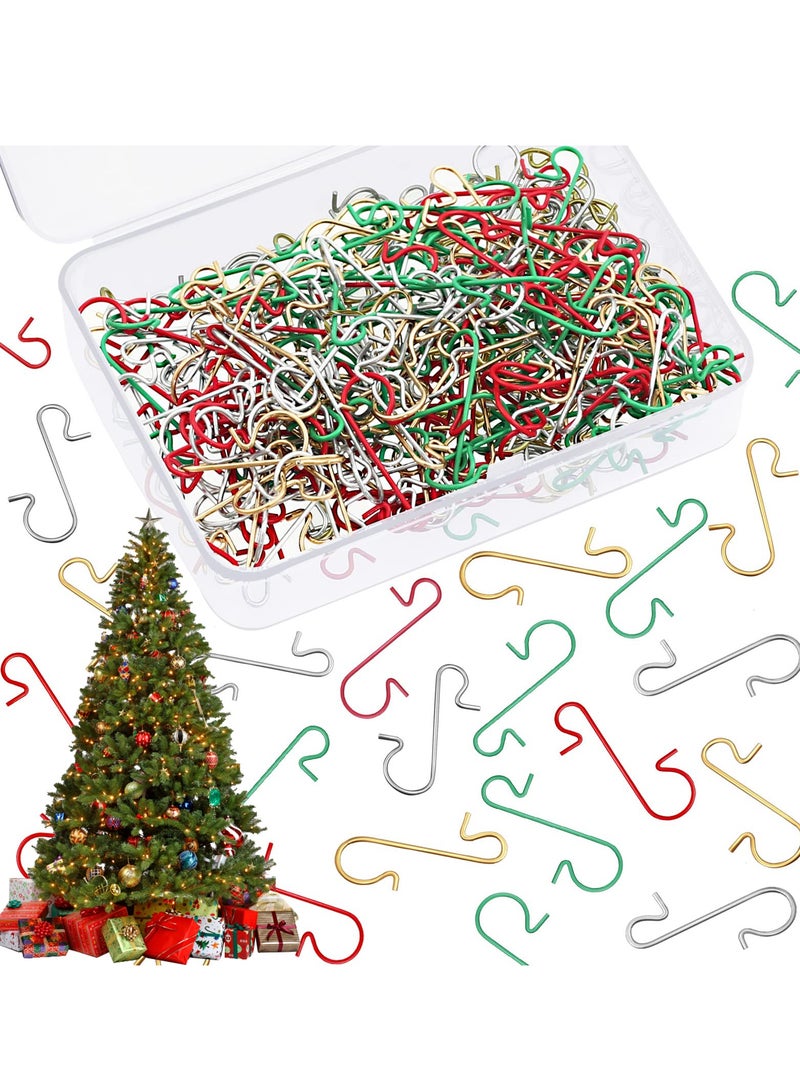 SYOSI Festival Ornament Hooks 200 Pcs with Storage Box, Colorful Hangers in Silver, Gold, Red, Green for Tree Decorations  - Image 1