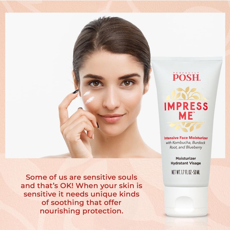 Perfectly Posh - IMPRESS ME Intensive Face Moisturizer with Kombucha, Burdock Root, & Blueberry - Hydrating and Nourishing Formula - 1.7fl oz - Image 4