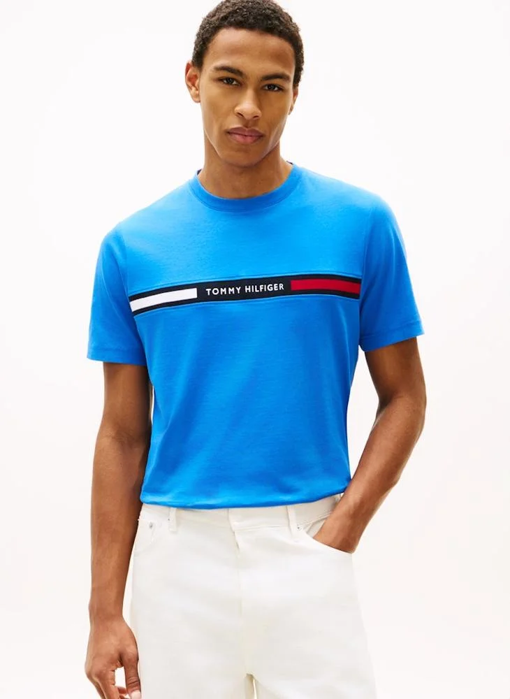 TOMMY HILFIGER Logo Embroidery Insert Jersey T-Shirt