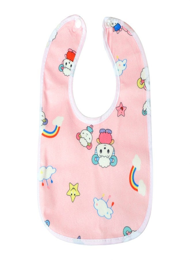 Da Anushi Baby Feeding Button Bibs Apron Cute Overall Printed with Tich Button Soft Cotton Fabric with PVC on Back Quick Absorption & Fast Drying Cotton Bibs for Babies/Newborns/Infants (Pack of 3) - Image 3
