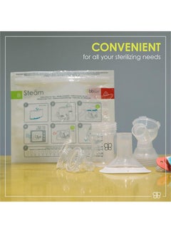 bbluv Steäm - 20x Reusable Microwave Quick-Steam Sterilizer Bags | 6 Pieces | BPA-Free, Sanitizes Bottles, Teats & Pacifiers in Minutes, Travel-Friendly, Safe & Easy Baby Sterilization  - Image 2