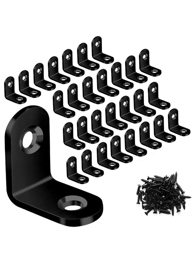 30Pcs L Bracket Corner Brace Set, Metal Angle Bracket for Shelves Furniture  - Image 1