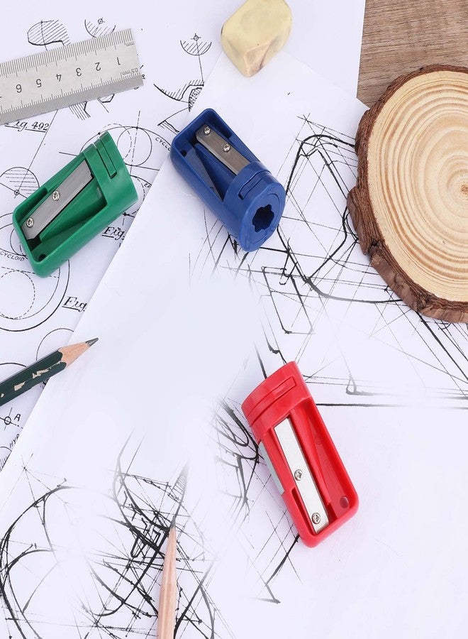 Sliverdew 5 Pack Carpenter Pencil Sharpener, Colourful Manual Woodwork Pencil Cutter, Portable Travel Pencils Sharpening Tool, Manual Construction Pencils Sharpener for Woodworking, 5 Colors - Image 4
