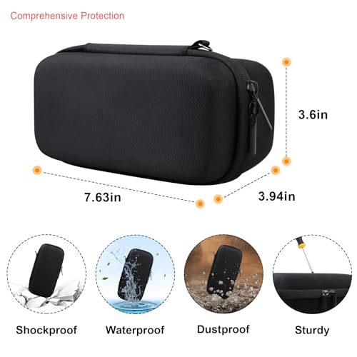 Elonbo Carrying Case ​for Marshall Emberton II/III Portable Bluetooth Speaker, Marshall Emberton Speaker Hard Travel Bag Storage Holder, Mesh Pocket Fits Charger, Black - Image 3
