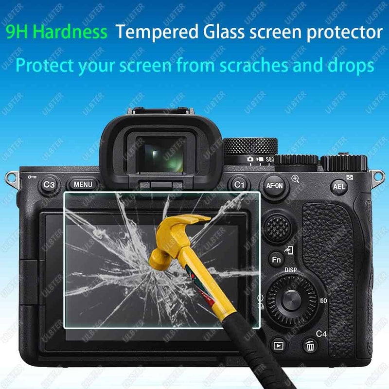 ULBTER Screen Protector for Sony A7 IV Alpha 7 IV A7IV A7M4 A74 & Hot Shoe Cover [3+2 Pack] Tempered Glass Cover 0.3mm 9H Hardness Anti-Scrach Anti-Bubble - Image 3