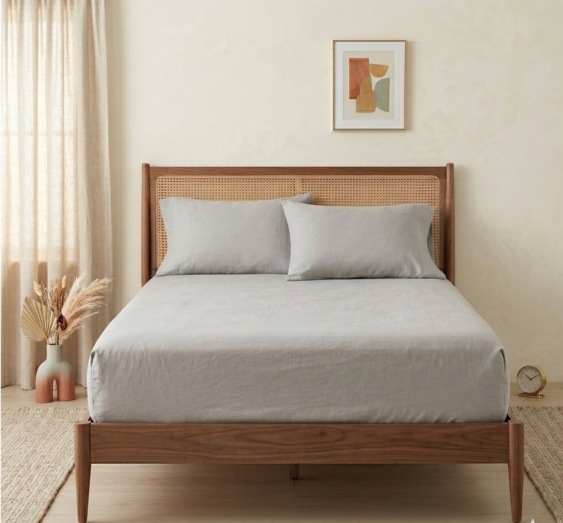 Comfy Ash Grey Fitted Bed Linen Set (3 Pieces) - 120 cm - Image 1