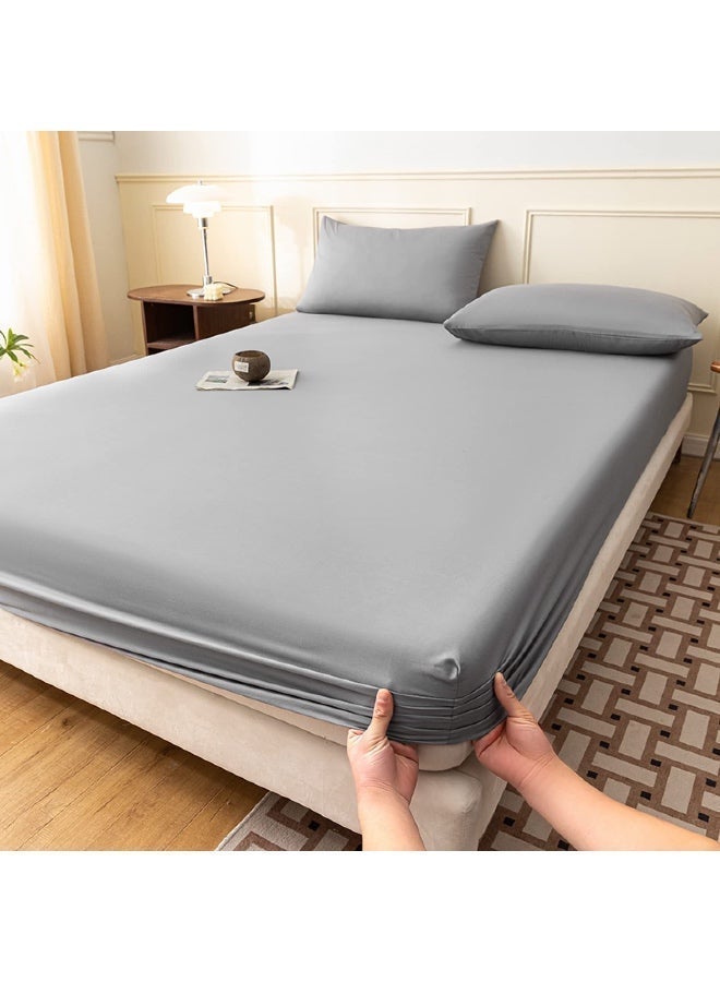 Comfy Ash Grey Fitted Bed Linen Set (3 Pieces) - 120 cm - Image 3