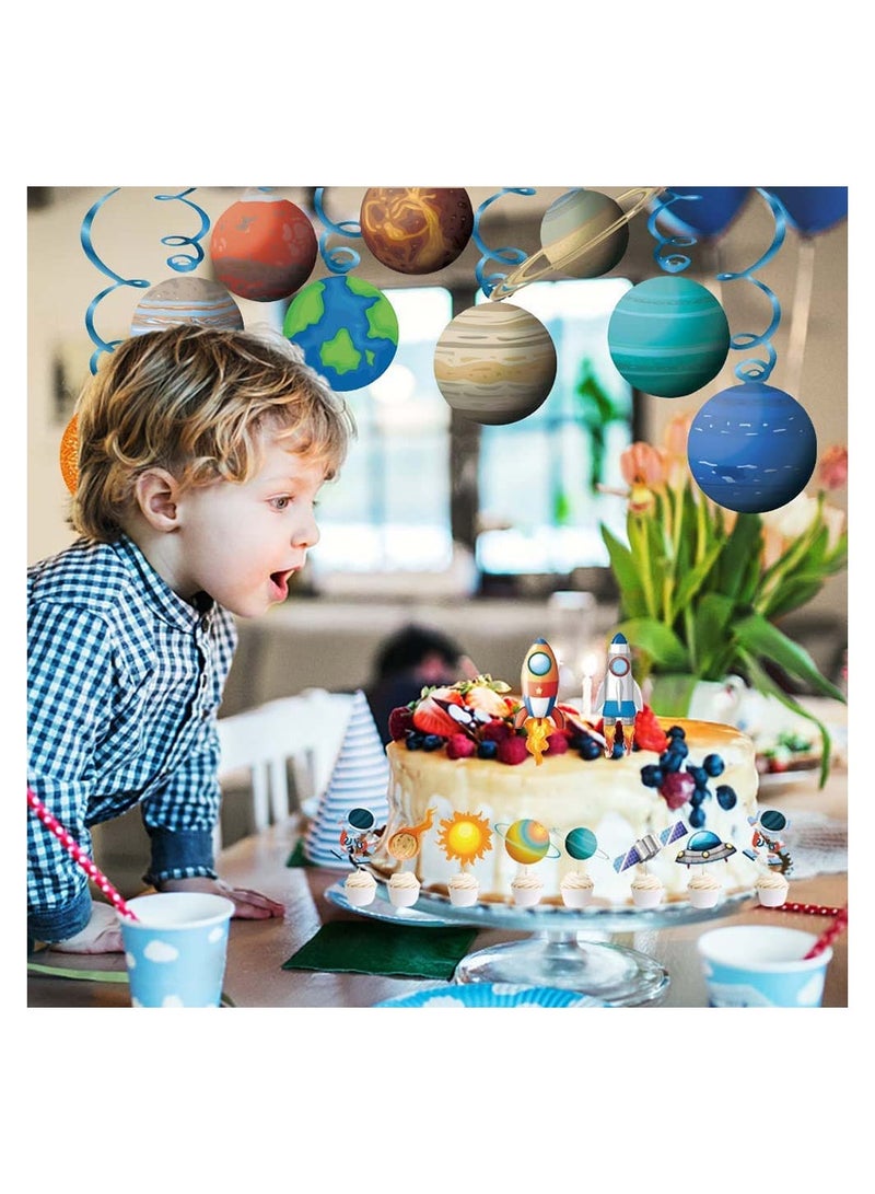 SYOSI Outer Space Birthday Party Decoration Set Balloons Banner Supplies Astronaut Space Ship for Boys Men Kids Happy Birthday Balloons for Party Decor Suit for Baby Kids Boys Birthday Party Decorations - Image 4