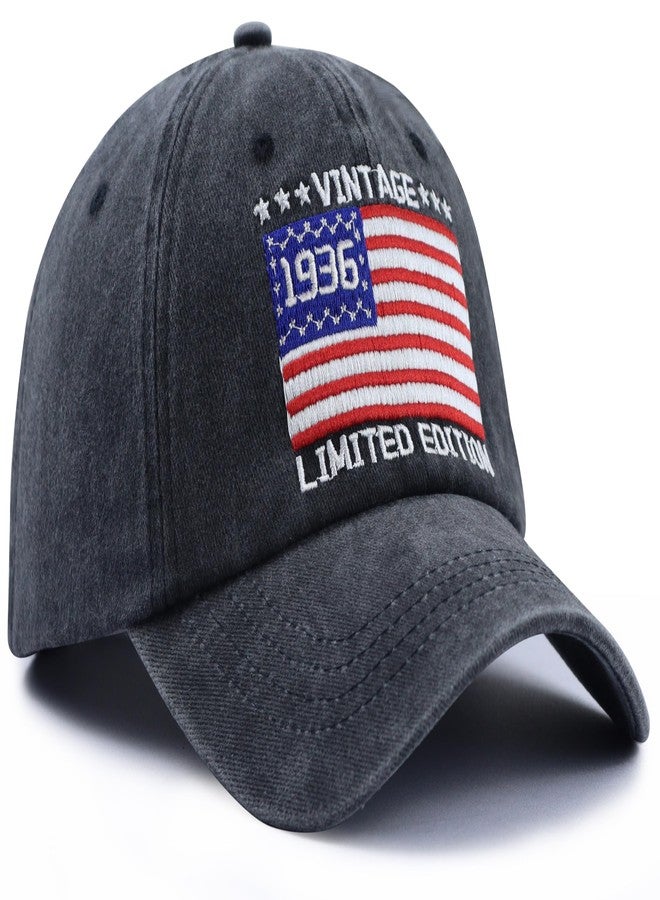 Wsaztulp 90th Birthday Decorations for Women Men, Vintage 1936 Baseball Cap, Limited Edition 90th Hat, Christmas Retired Birthday Gift for Dad Mom Grandparent Black - Image 2