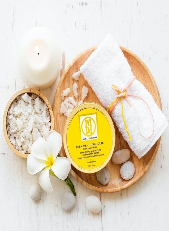 OMM Collection Solid Lotion Balm Natural Oils Mango, Shea, Cocoa coconut Butter-Rich Hydration-Heal & Sooth Rough, Dry, Irritated Skin-Jasmin Blanc (2oz - Image 3