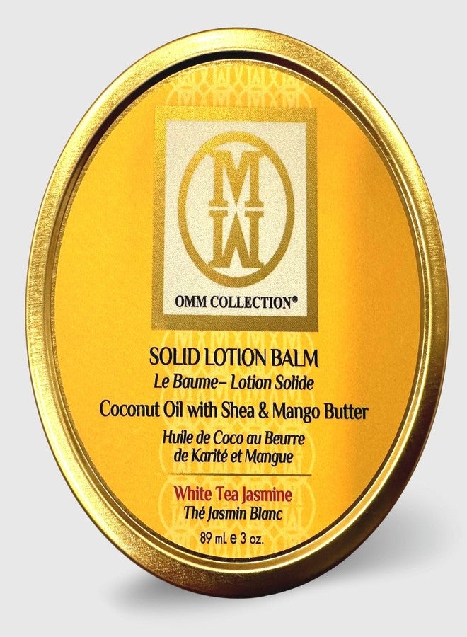 OMM Collection Solid Lotion Balm Natural Oils Mango, Shea, Cocoa coconut Butter-Rich Hydration-Heal & Sooth Rough, Dry, Irritated Skin-Jasmin Blanc (2oz - Image 1