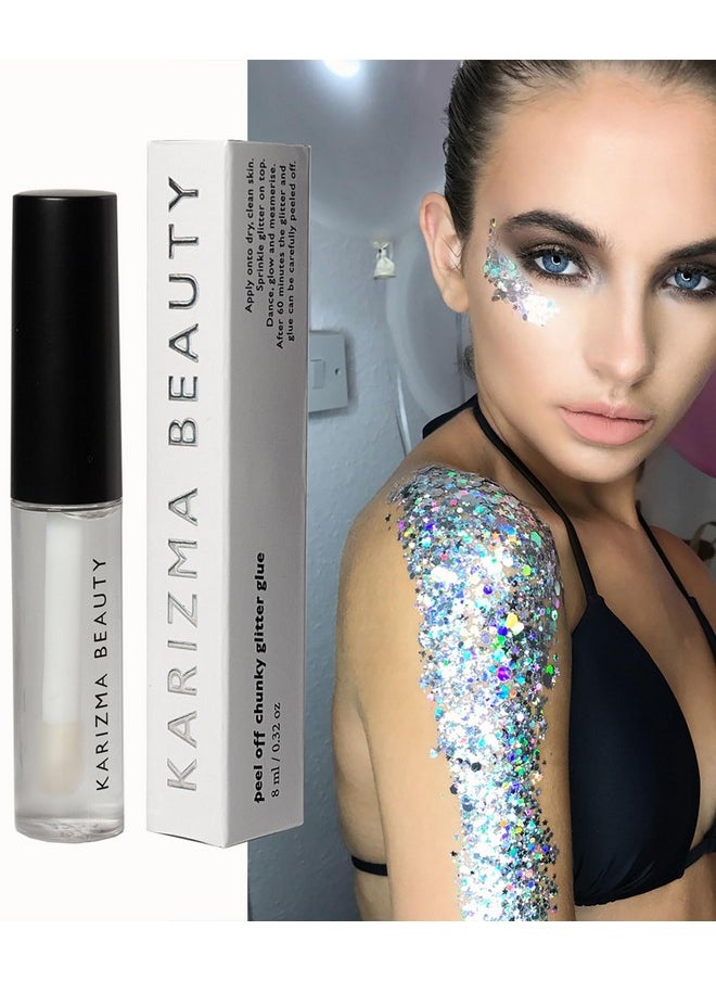 KARIZMA - Cosmetic Glitter Glue, The Original Peel Off Formula. KARIZMA Beauty. Face Chunky Glitter Glue Adhesive Body Cosmetic Makeup Glitter Primer - Image 1