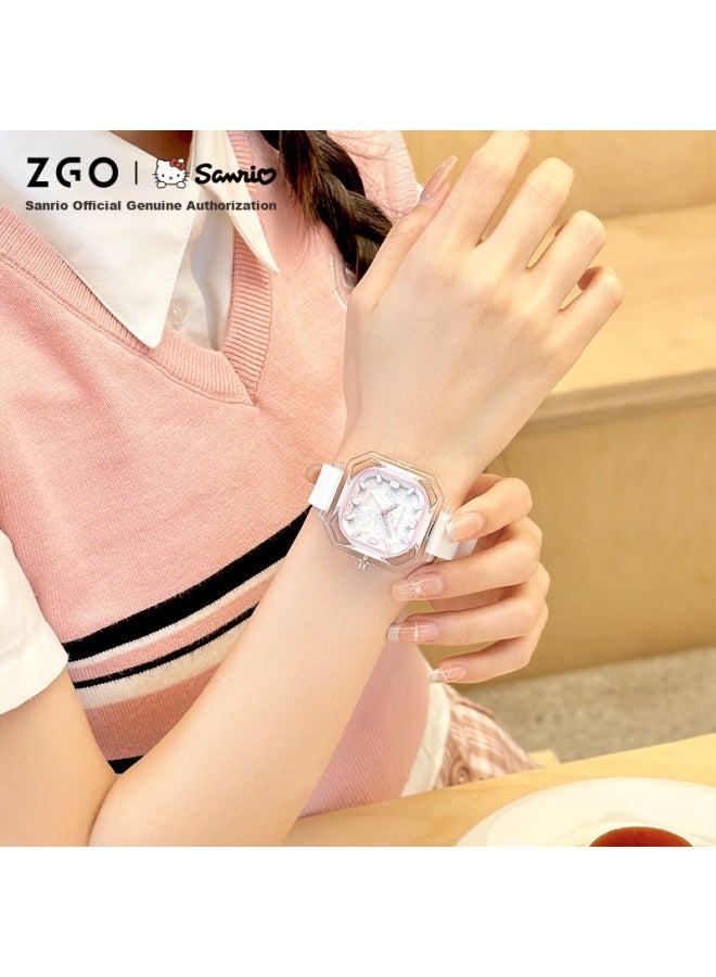 زجو Zgo ساعة طالبة للفتيات، هدية عيد ميلاد أنيقة من Sanrio لطلاب المدارس الإعدادية والثانوية، الأعمار من 12-16، 2198 وردي - Image 3
