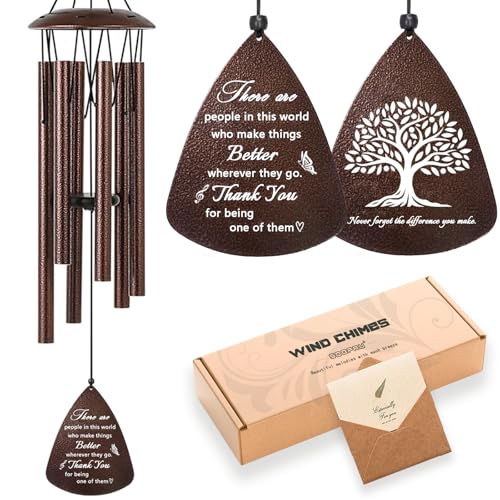 Soopau Thank You Gifts for Women Men, 32" Wind Chimes Thank You Gifts, Appreciation Gifts for Employee Coworkers Colleague Teachers Nurses, Thanksgiving Day Gifts for Family Friends - Image 1