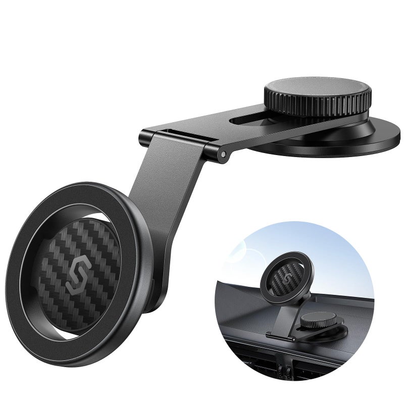 SYNCWIRE Fits MagSafe Car Mount for Universal Dashboard,Tesla Screen,Magnetic Phone Holder for Car, Foldable Aluminum Alloy Arm, Super Stable Car Mount for iPhone 17 Pro Max 16 15 14 13 12&All Phones - Image 1
