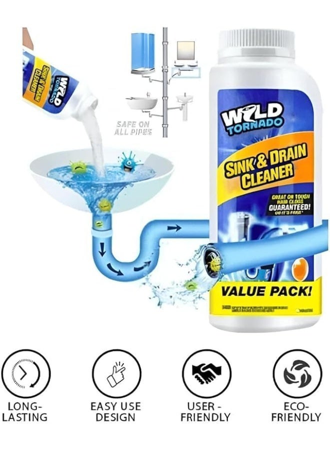 WILD TORNADO Sink & Drain Cleaner, Powerful Pipe Unblocker for Kitchen, Bathroom, PVC Pipes - Image 2