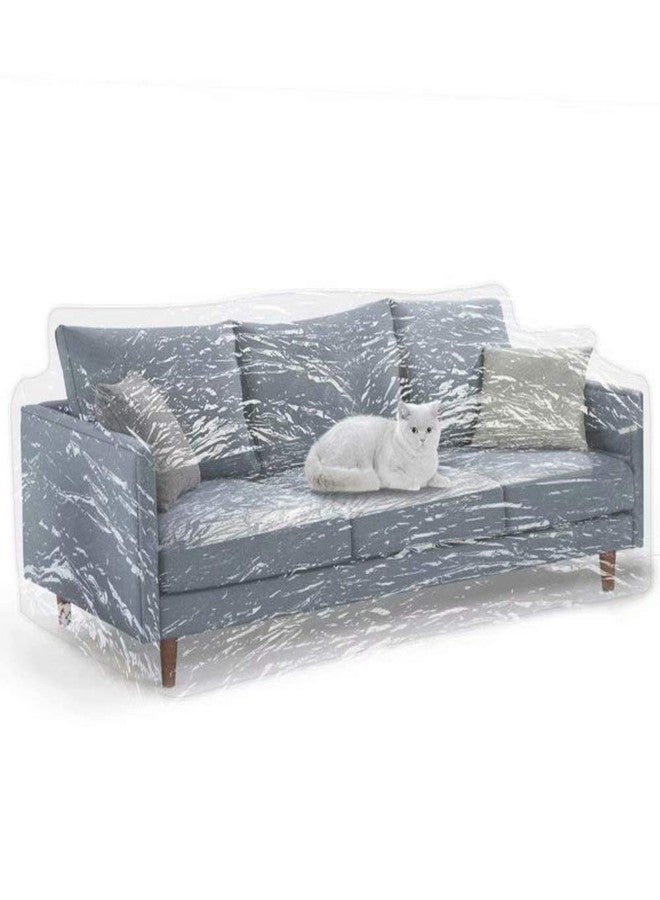 KEBE Clear Thicker Couch Cover for Pets, Heavy Duty Waterproof Plastic Shield Cat Dog Scratch Proof Protector, Non-Slip Sofa Slipcover for Storage and Moving - Image 1