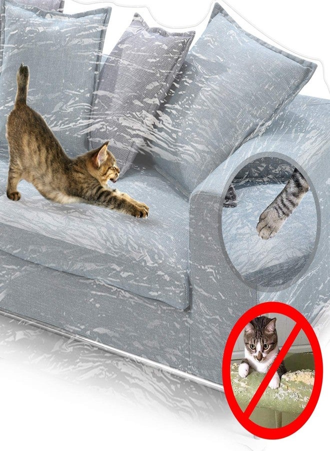 KEBE Clear Thicker Couch Cover for Pets, Heavy Duty Waterproof Plastic Shield Cat Dog Scratch Proof Protector, Non-Slip Sofa Slipcover for Storage and Moving - Image 2