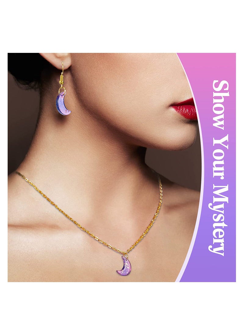 200 Pcs Crystal Charms Moon Pendants Crescent Shape Glass Tiny Hanging Pendants with Gold Foil Small Moon Pendant with Storage Box for Jewelry Making DIY Craft Beads Necklace Earrings, 16 x 11.5 mm  - Image 4