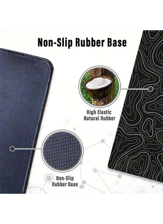 Generic - Large Mouse Pad Extended Gaming Mouse Pad Non-Slip Rubber Base Mouse pad Office Desk Mat Desk Pad Smooth Cloth Surface Keyboard Mouse Pads for Computers (800 * 300 * 3mm）Black - Image 1