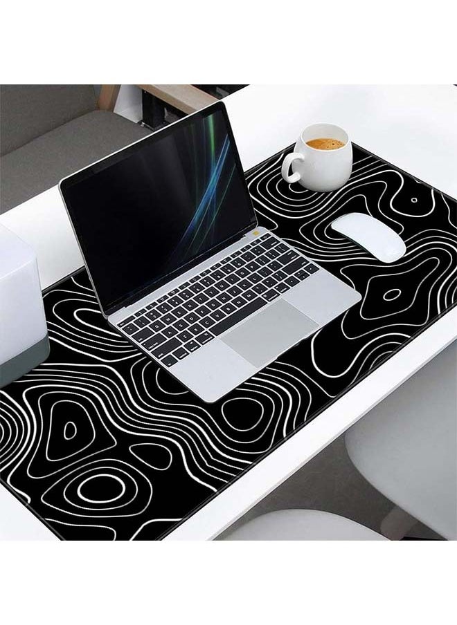 Generic - Large Mouse Pad Extended Gaming Mouse Pad Non-Slip Rubber Base Mouse pad Office Desk Mat Desk Pad Smooth Cloth Surface Keyboard Mouse Pads for Computers (800 * 300 * 3mm）Black - Image 1