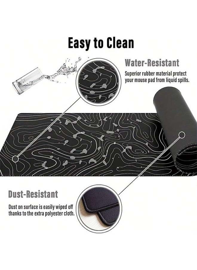 Generic - Large Mouse Pad Extended Gaming Mouse Pad Non-Slip Rubber Base Mouse pad Office Desk Mat Desk Pad Smooth Cloth Surface Keyboard Mouse Pads for Computers (800 * 300 * 3mm）Black - Image 1