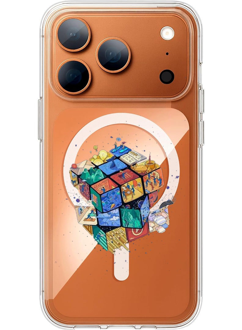 Theodor Magnetic Case for Apple iPhone 17 Pro Max Compatible with MagSafe Wireless Charging, Shockproof Phone Bumper Cover - Cup of Flower - Image 1