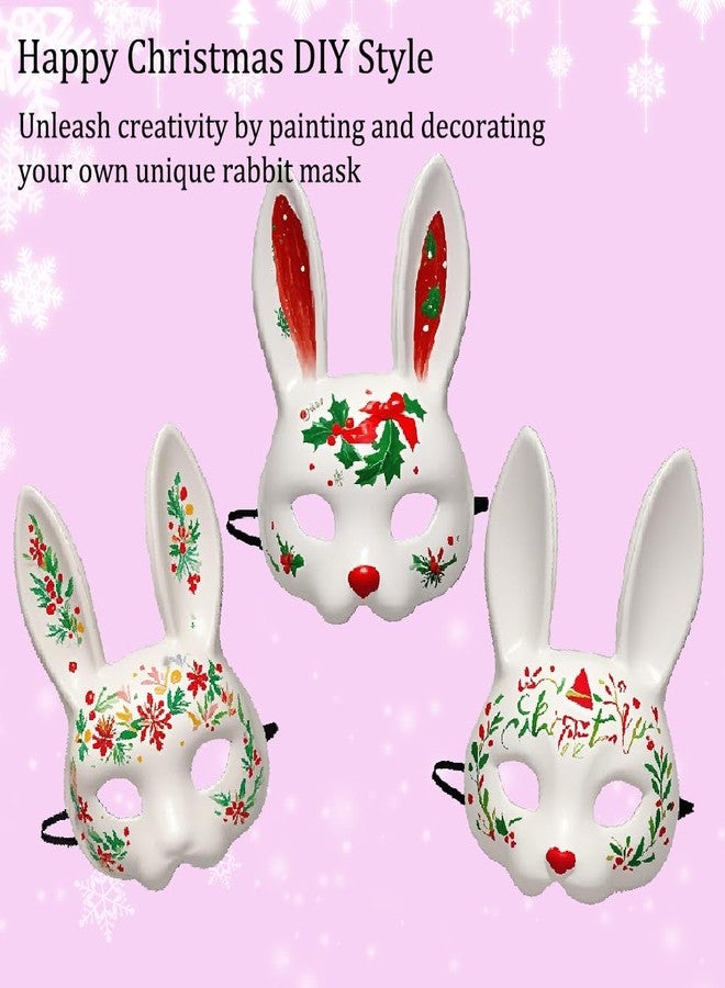 Anbaby 2 Pcs White DIY Bunny Mask Perfect for Costume Party or Festive Events Accessory - Image 5