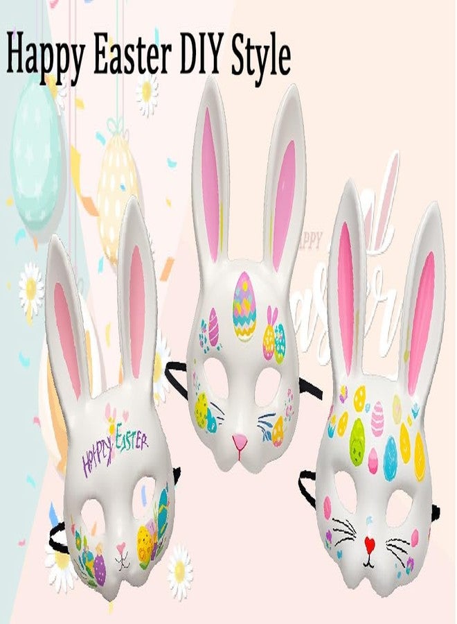 Anbaby 2 Pcs White DIY Bunny Mask Perfect for Costume Party or Festive Events Accessory - Image 2
