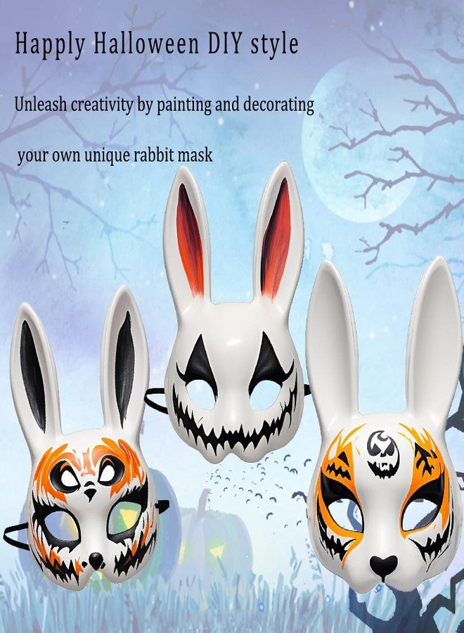 Anbaby 2 Pcs White DIY Bunny Mask Perfect for Costume Party or Festive Events Accessory - Image 3