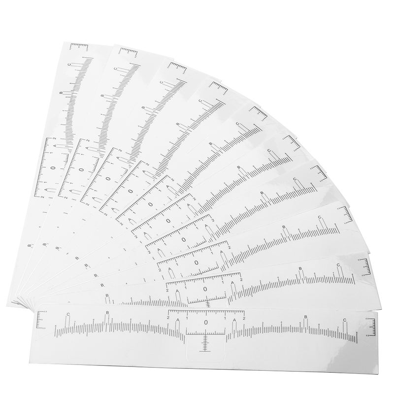 10pcs Disposable Permanent Eyebrow Measure Ruler Sticker Tattoo Shaper Stencil Makeup Tool - Image 1