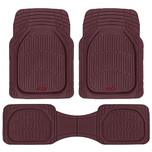 BDK Red All Weather Heavy Duty Car Floor Mats Interior Liners for Auto Van Truck SUV, Heavy Duty All Weather Protection, Fits Front & Rear - Image 1