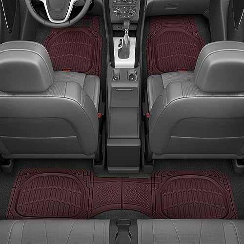 BDK Red All Weather Heavy Duty Car Floor Mats Interior Liners for Auto Van Truck SUV, Heavy Duty All Weather Protection, Fits Front & Rear - Image 2