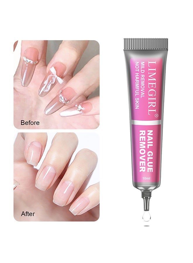 LIMEGIRL Nail Glue Remover, Nail Glue Remover for Press ons, Multi-Functional Glue Remover for Fake Nail Tips, Non-Acetone & Safe & Fast Removal for Quick Dry Nail Polish Nail Glue 10ml - Image 5