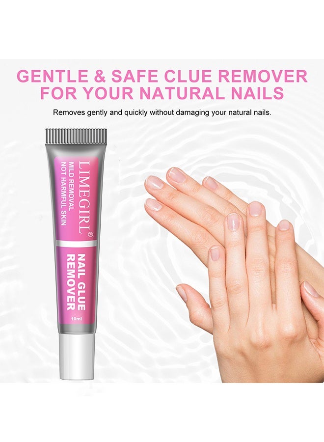 LIMEGIRL Nail Glue Remover, Nail Glue Remover for Press ons, Multi-Functional Glue Remover for Fake Nail Tips, Non-Acetone & Safe & Fast Removal for Quick Dry Nail Polish Nail Glue 10ml - Image 2