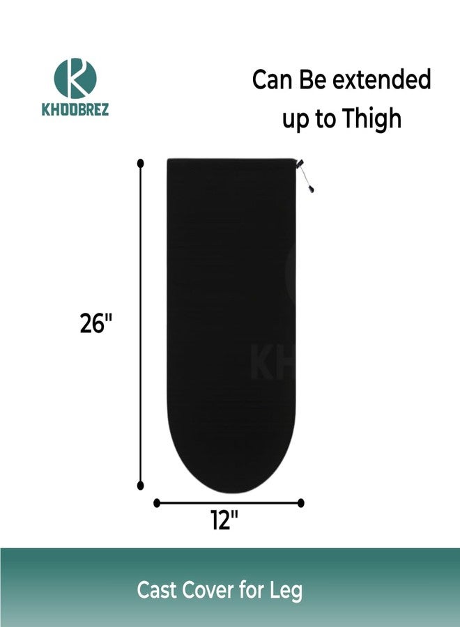 KHOOBREZ Pu Coating Waterproof Cast Leg Cover 1 Unit Universal Size CLC(Black) - Image 2