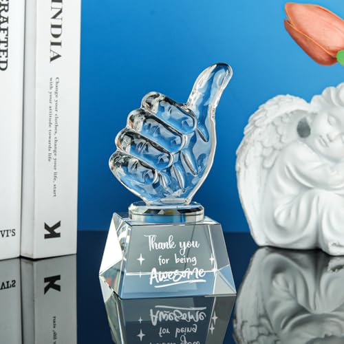 LONGWIN Employee Appreciation Gifts Crystal Awards with Thumbs Up, Thank You for Being Awesome Gifts for Staff, Coworkers Teacher Christmas Birthday - Image 3