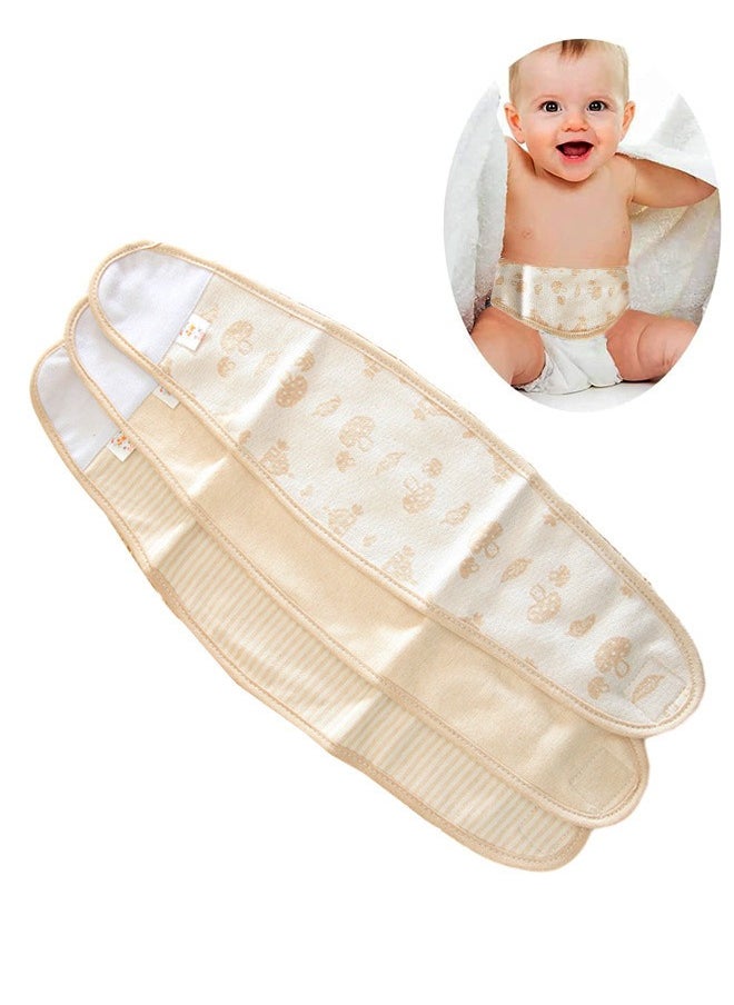 MIXDE 3-Piece Cotton Baby Umbilical Cord Belly Band，Newborn Belly Girth, Adjustable Belly Apron Warm Wrap Newborn Waist Support Belt for Toddler Boys Girls  - Image 1