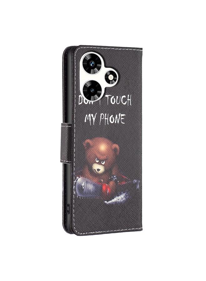 Green Tiger Case For Infinix Hot 30 Colored Drawing Pattern Leather Phone Case - Image 3