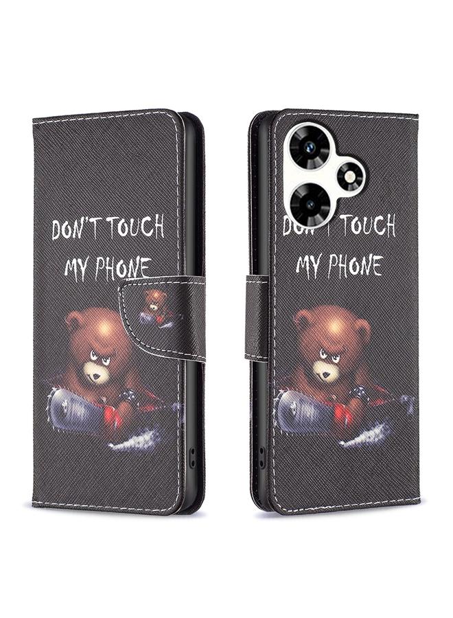 Green Tiger Case For Infinix Hot 30 Colored Drawing Pattern Leather Phone Case - Image 1