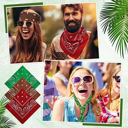 Handepo 100 Pack Bandanas Unisex Paisley Bandanas Bulk Multi Purpose Cowboy Head Wrap Necktie Face Cover Party Supplies, 21.26 inches (Stylish, Multicolor) - Image 4